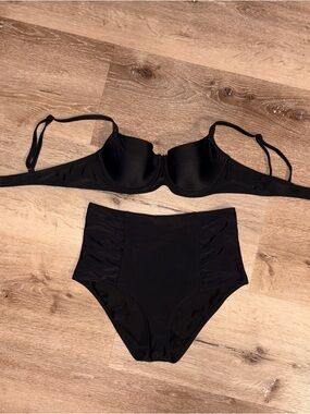 aerie Black High-Waist Bikini Set